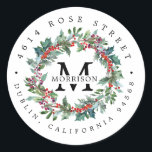 Winter Greenery | Boho Botanisk Returadress Runt Klistermärke<br><div class="desc">Du får redo att skicka ut en massa brev, brevbärare eller inbjudningar och du vill inte lägga returadressen på var och en av dem. Vad gör du? Ni får naturligtvis några etiketter från oss! Varför går ge själv i kramper när du på ett bekvämt sätt kan fästa våra etiketter på...</div>