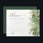 Winter Greenery Botanical Bröllop Advice Card<br><div class="desc">Skapa en meningsfull och personlig med dessa vackra rådgivningskort. De här korten har en charmerande utformning av vinterunderlandet med gräs grenar och bär och ger gästerna utrymme att sitt hjärtliga ord av klokhet och stöd. Det är ett tänkvärt och känsligt sätt att fira parets speciella dag och skapa ett högt...</div>