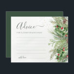 Winter Greenery Botanical Bröllop Advice Card<br><div class="desc">Skapa en meningsfull och personlig med dessa vackra rådgivningskort. De här korten har en charmerande utformning av vinterunderlandet med gräs grenar och bär och ger gästerna utrymme att sitt hjärtliga ord av klokhet och stöd. Det är ett tänkvärt och känsligt sätt att fira parets speciella dag och skapa ett högt...</div>