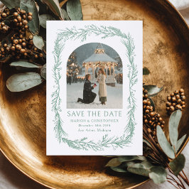 Winter Greenery Botanical Frame Photo Wedding