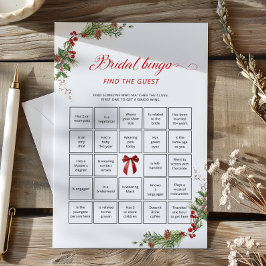 Winter Greenery Bridal Bingo Find the Guest game
