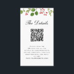 Winter Greenery Bröllop-informationskort med QR-ko Placeringskort<br><div class="desc">Elegant,  kort för grönt vinterinneslutning i Bröllop,  med kort för QR-kod,  med handmålning. Matchande objekt är tillgängliga. Perfekt för vinterbröllop.</div>
