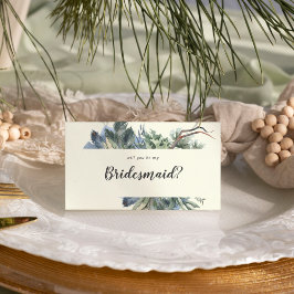Winter Greenery | Du kommer att bli min bridesmaid Anteckningskort