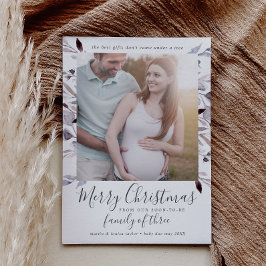 Winter Greenery Family of Three Gravid Photo Julkort