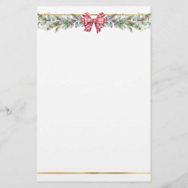 Winter Greenery Foliage Gräs Stationery Brevpapper (Framsida)