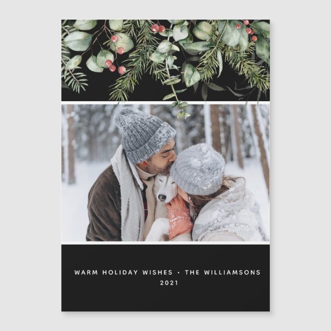 Winter Greenery Gräs budget - julkort för fotboll (Framsida)