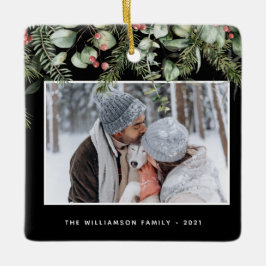 Winter Greenery | Gräs och Berries 2 Photo Helgdag Julgransprydnad Keramik