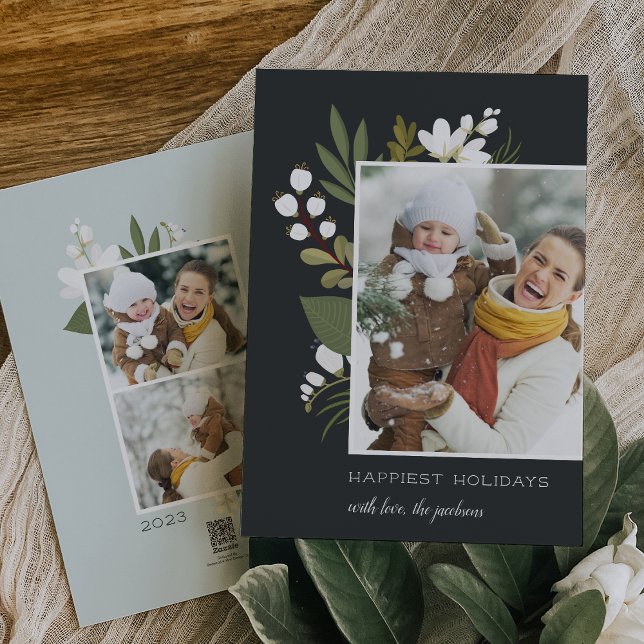 Winter Greenery | Helgdag-fotokort Julkort (Skapare uppladdad)