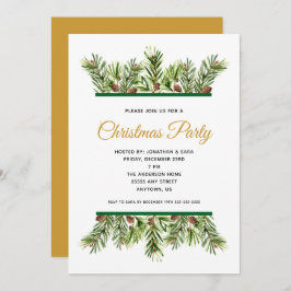 Winter Greenery Helgdag jul Party Inbjudningar