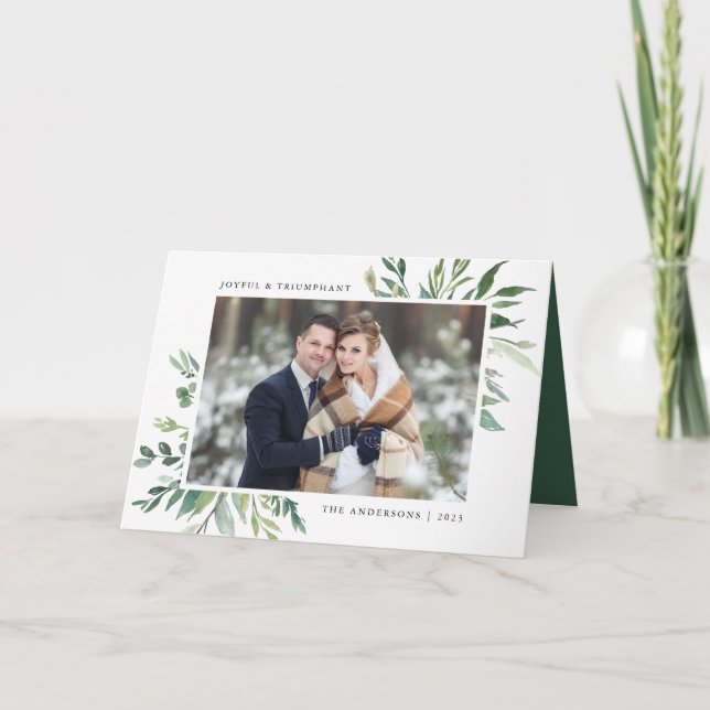 Winter Greenery | Helgdag-mappat kort (Framsida)