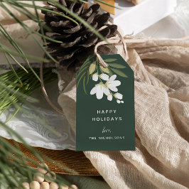 Winter Greenery Helgdag Presentetikett