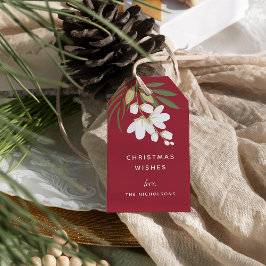 Winter Greenery Helgdag Presentetikett