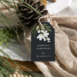 Winter Greenery Helgdag Presentetikett