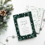 Winter Greenery Julfest Inbjudningar<br><div class="desc">Den här inbjudan till elegant innehåller information om din händelse i chic grönt med ett brev med biljett ram på en vinter-grön mönster-bakgrund för vintern. Det är perfekt till jul party, helgdag cocktail party, företagsevenemang med mera. Om du vill ha en mer avancerad anpassning av den här designen klickar du...</div>
