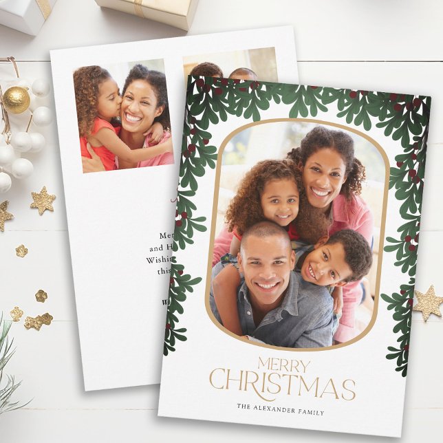 Winter Greenery Mistletoe 3 Foton jul Julkort (Skapare uppladdad)