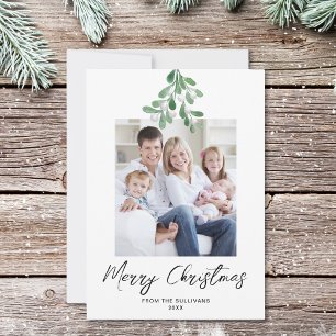 Winter Greenery Mistletoe julfoto Julkort