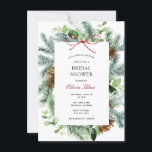 Winter Greenery Möhippa Inbjudningar<br><div class="desc">Inbjudningskort för möhippan med en vattenfärg,  varggrön ram. Anpassa med din information eller klicka på "Klicka för att anpassa ytterligare" för att redigera teckensnittet stilar,  storlekt och färg.</div>