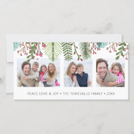 Winter Greenery Photo Collage Julkort
