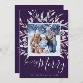 Winter Greenery Plum så mycket merry Year of Revie Julkort