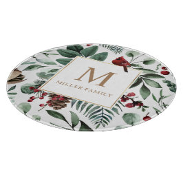 Winter Greenery Red Glad helg Monogram