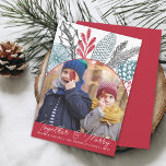 Winter Greenery ToTillsammans och Merry Photo Julkort<br><div class="desc">Modern Arch ram med ditt favoritfoto och vintergröna julkort. Tillsammans och merry i skriptcalligrafi och namn i familjen är klassiskt serif-teckensnitt.</div>
