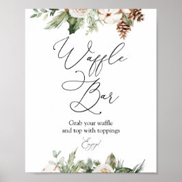 Winter Greenery Waffle Pub Pedestal-tecken Poster