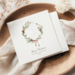 Winter Greenery Wandey Red Bow Pappersservett<br><div class="desc">Vi presenterar vår elegant julservetter, förskönade med en häpnadsväckande fin utandningsplan för vintern med gräs-koner och vinterbär samt klassisk kalligrafi. Utandningen tillför lite vintage elegans till utformningen. Den har en invecklad grönt och en röd botanisk vinterdesign som är både tidlös och unik, skapar att dina personlig julservetter kommer ut från...</div>