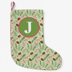 Winter Greenery Watercolor Liten Julstrumpa