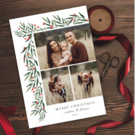 Winter Greenery White 3 Photo jul Julkort