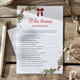 Winter Greenery Who knows the Bride best game