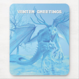 Winter Greetings. Ice dragon with antlers Musmatta