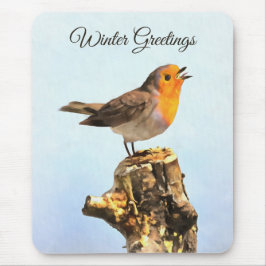 Winter Greetings. Robin singing Musmatta