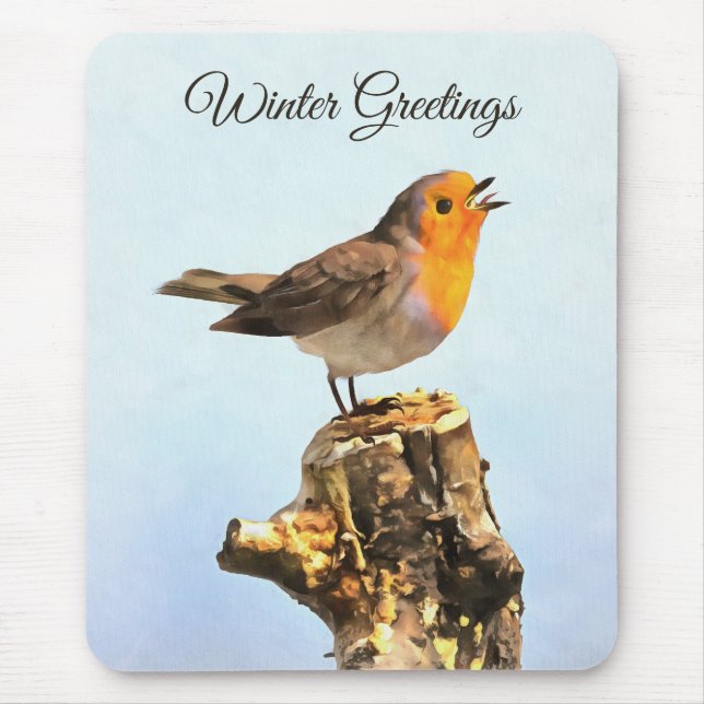 Winter Greetings. Robin singing  Musmatta (Framsidan)