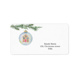 Winter gren med leksak adressetikett