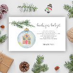 Winter gren med leksak - bokar för baby tilläggskort<br><div class="desc">Vinter gren med leksak. Vattenfärgad babyduschinbjudan med julen gräs gren med nyårets bollar i leksak i ett brödhus. Matchande objekt är tillgängliga.</div>