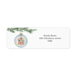 Winter gren med leksak returadress etikett