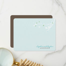 Winter Gren Snö Flower Simple Elegant bröllop Tack Kort