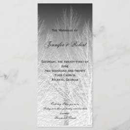Winter Grenar Black White Grått Bröllopsprogram Program