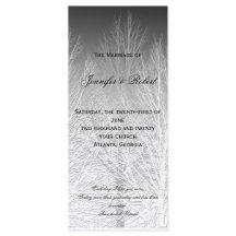 Winter Grenar Black White Grått Bröllopsprogram