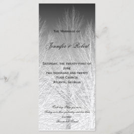 Winter Grenar Black White Grått Bröllopsprogram Program