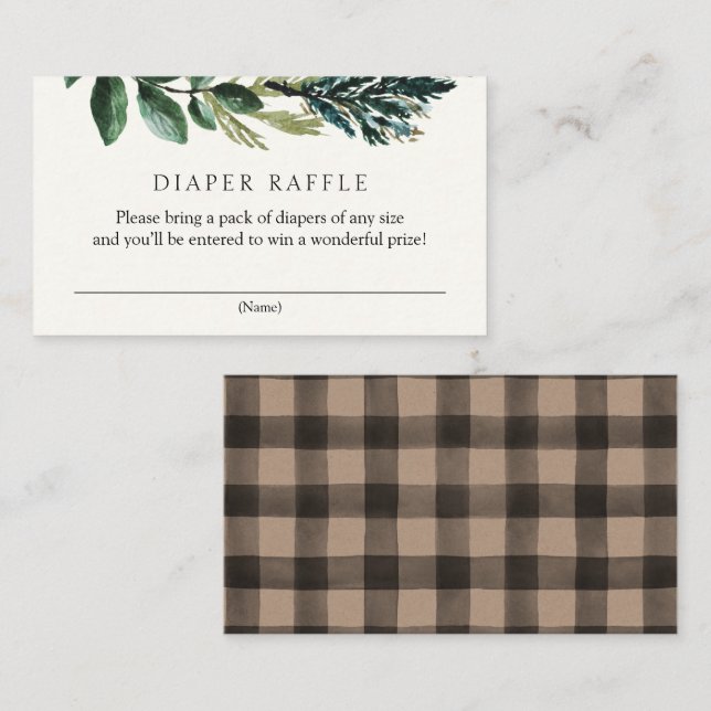 Winter Grey och Play Diaper Raffle-hölje Tilläggskort (Fram/baksida)