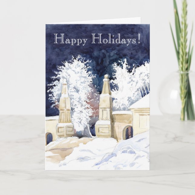 Winter grind på natten (sketch) helgkort (Framsida)