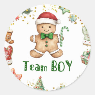 Winter Grönt Cookie Team Boy Sticker Runt Klistermärke