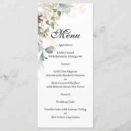 Winter guld blommigt Menu Meny