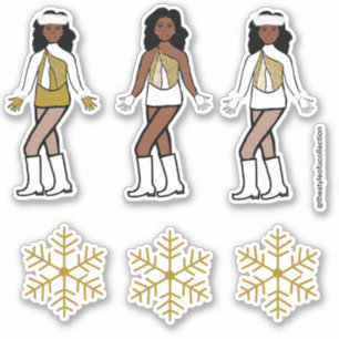Winter Guld Dancer Stickers #1 Klistermärken