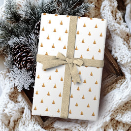 Winter Guld och Vita Julgran Helgdag Presentpapper