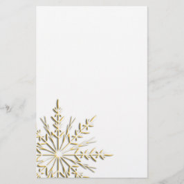 Winter Guld Snowflake Stationery Brevpapper