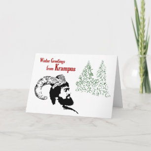 Winter Hälsning från Krampus Helgkort