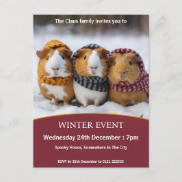 Winter-händelsen i Guinea Grisar Inbjudan Vykort