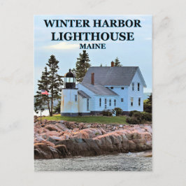 Winter Harbour Lighthouse, Maine Postcard Vykort